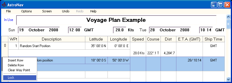 Voyage Plan